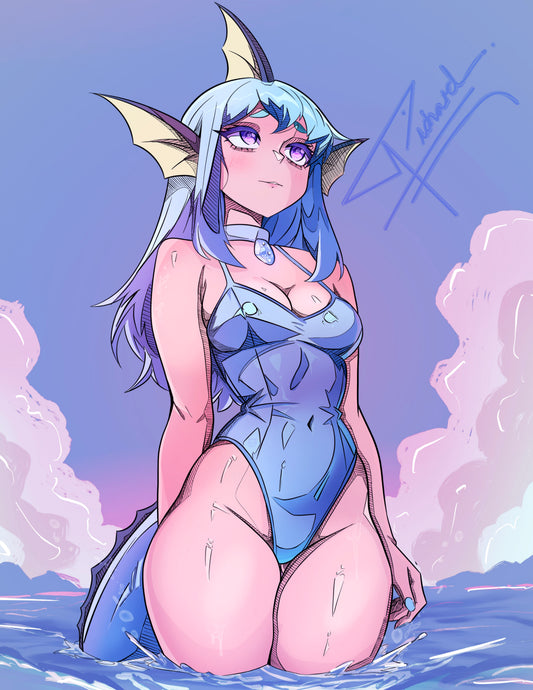 Vaporeon Girl Anime Print