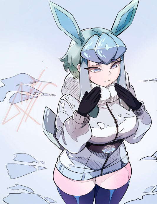 Glaceon Girl Anime Print